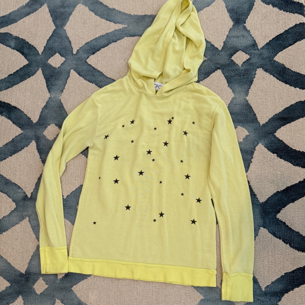 Wildfox Yellow Hoodie with Star Pattern - Size S